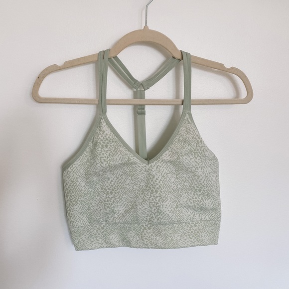Workout Top Bra | Green White - Picture 1 of 8
